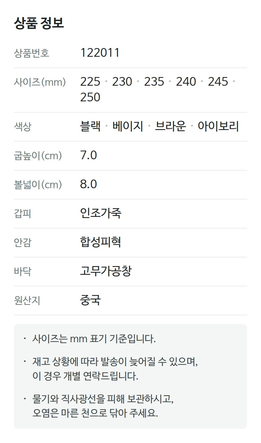 상품 정보 122011